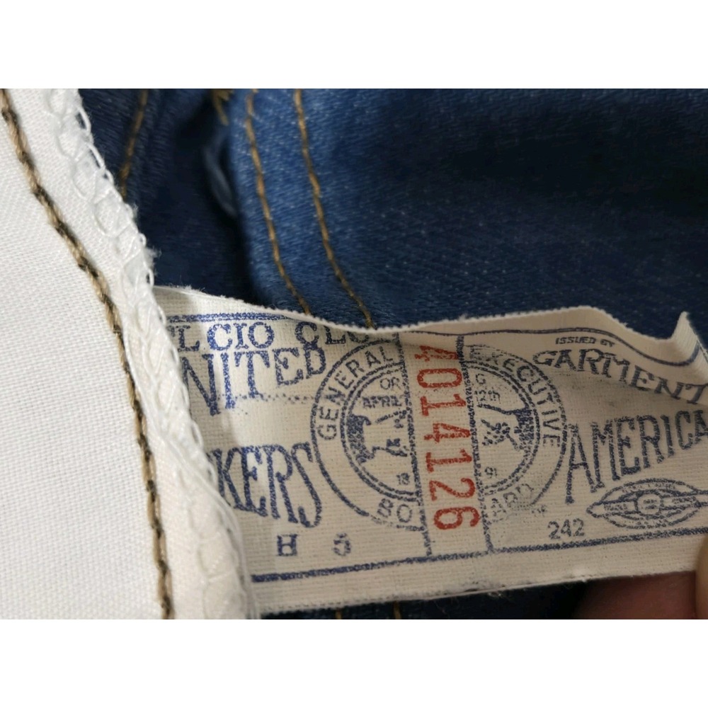 True Vintage Womens M.R. Mr LEE Jeans Blue Size 28 T Tall 30x32 Bell Bottoms - Picture 6 of 10